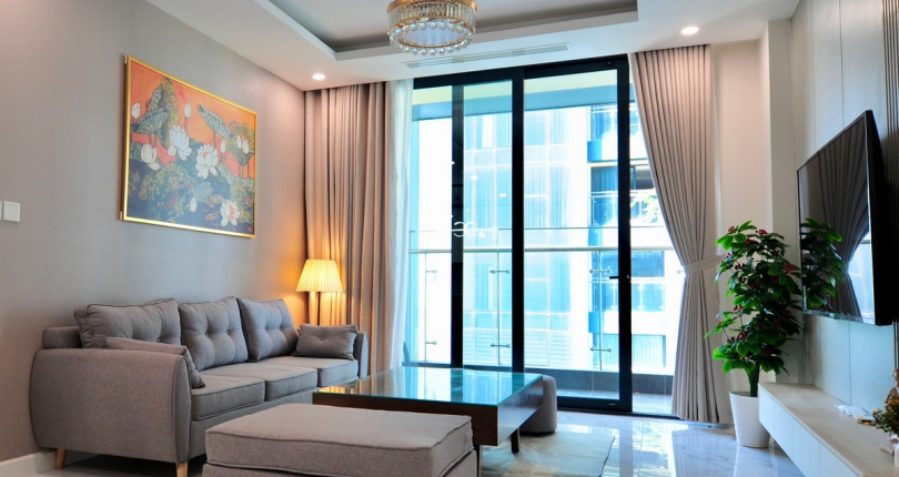 Cho thuê căn hộ 3 PN Sunshine City, phong cách nội thất nhẹ nhàng, mang hơi thở của mùa thu tuyệt đẹp.