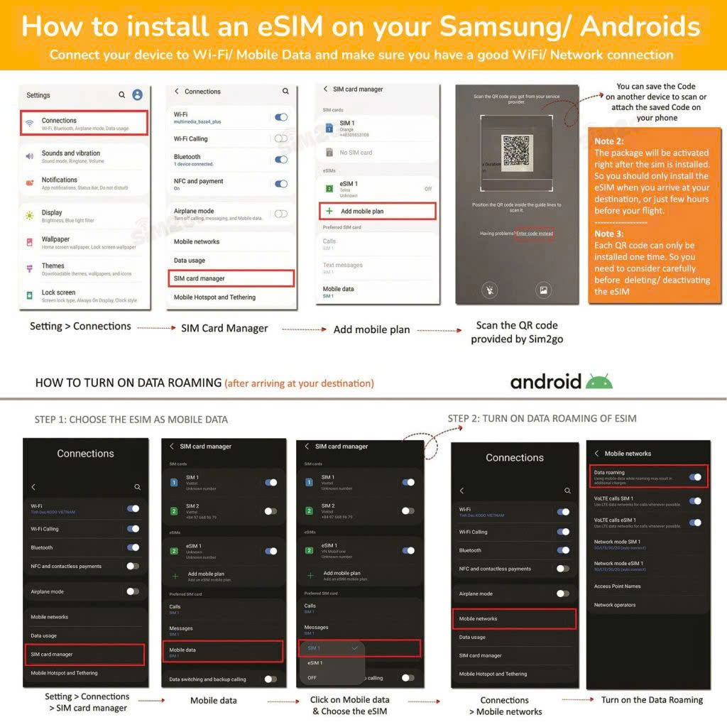 Install esim on Android phone