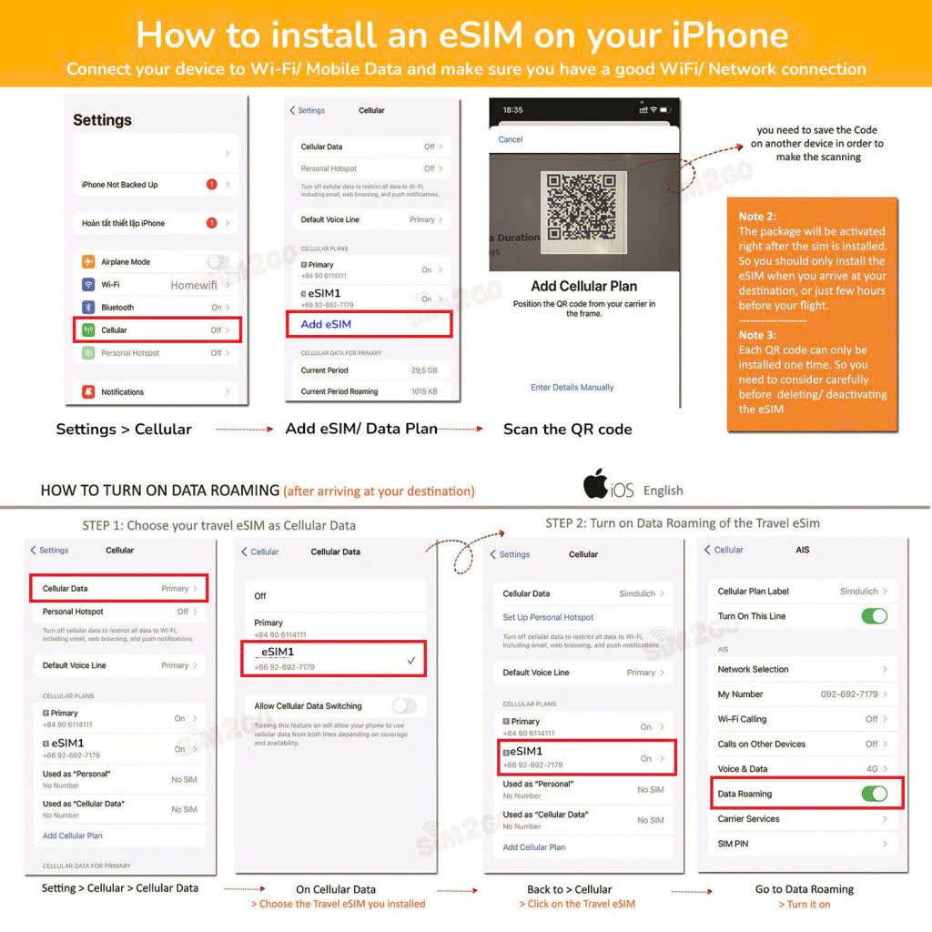 Install esim on iphone